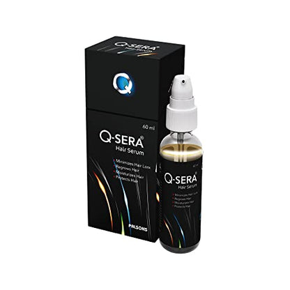 Q-Sera Hair Serum 60ml for Thick Hair| With Unique Damage Repair Formula| With Milk Based Anti-Inflanes for Quick Hair-Fall Control| For Men and Women