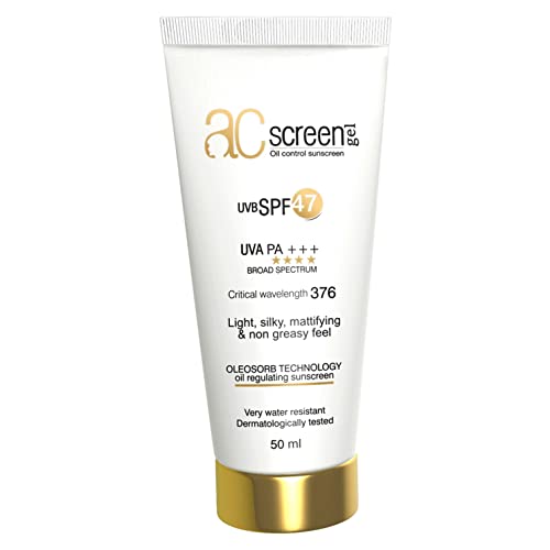 Acscreen Sunscreen For Oily And Acne Skin- Pack of 01 (UVB SPF 47) UVA PA +++