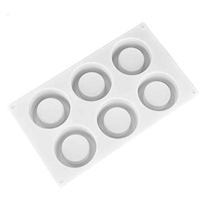 UG LAND INDIA 6 Holes 3D Round Mousse Mold Small Cake Candle Dessert Pudding Cup Silicone Mold