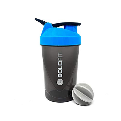Boldfit Compact Gym Shaker Bottle, Shaker Bottles for Protein Shake , Bpa Free Material, Plastic, Blue And Grey, 500ml, Pack of 1 Bottle