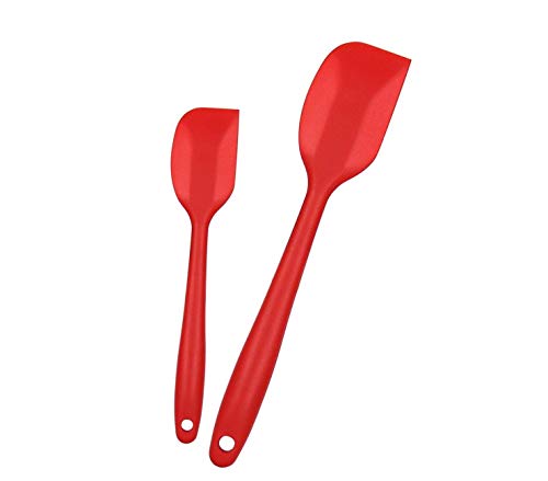 Baskety Silicone Spatula Set of 2 500°F Heat Resistant with Stainless Steel Core on-Stick for Cooking, Baking and Mixing, (11"+8")