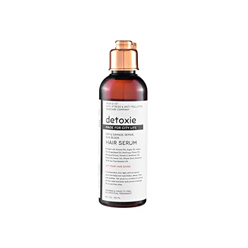 Detoxie Sun-Block Hair Serum |Light & Non-Greasy | For Thicker, Denser, & Healthier Hair | Almond, Ay Oils, Bhringraj Extract |All Hair Types | 100 ml