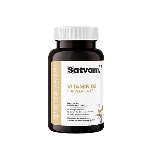 N Satvam Plant Based Vitamin D3 1000 Iu Supplement Supports Stronger Immunity & Bone & Heart Health For Men And Women (Pack Of 60 Tablets)