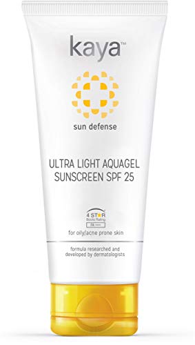 Kaya Clinic Ultra Light Aquagel Sunscreen Gel With SPF25 50ml | Fragrance Free | Non-Greasy | Does N| 4 Star Boots Rating | For Oily & Acne Prone Skin