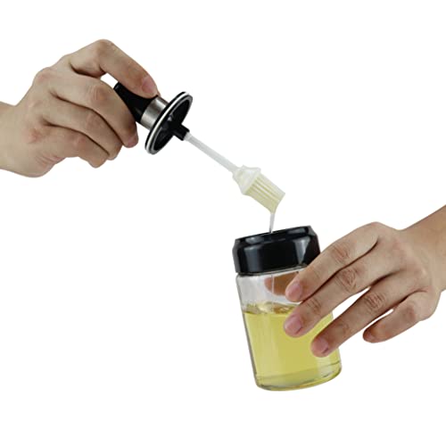 EIKS Oil Bottle with Silicone Brush for Cooking BBQ Kitchen