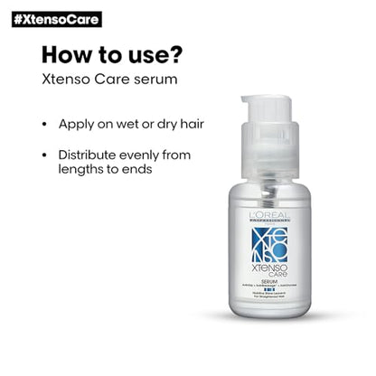 L'Oréal Professionnel Xtenso Care Serum For Straightened Hair, 50 ML| Anti-Frizz Serum | Hair Shine Serum|Serum with Pro Keratin & Incell Technology