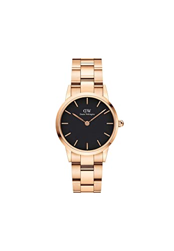 Daniel Wellington Iconic Link Amber Rose Gold Strap Brown Dial Men's Watch (40mm)