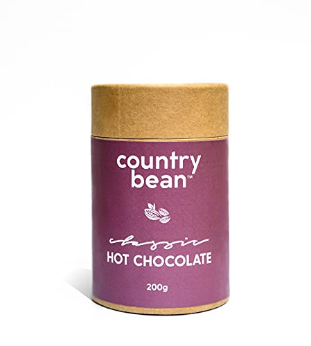 Country Bean Classic Hot Chocolate, 200G, 60% less sugar, enjoy hot or cold, perfect Diwali gift