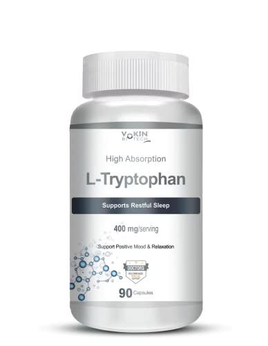 Vokin biotech L-Tryptophan – Support Positive Mood & Relaxation- 400mg (90 Capsules)