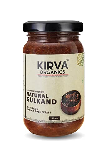 Kirva Organics Suncooked Natural Gulkand | Damask Rose Petals & Mishri - 250gm (Pack of 1)