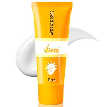 VCare Sunscreen SPF 30 Matte Cream 50g for Women & Men For All Skin Types (white)