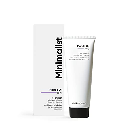 Minimalist Marula Oil 5% Face Moisturizer For Dry Skin With Hyaluronic Acid For Deep Nourishment & Hydration, For Men & Women