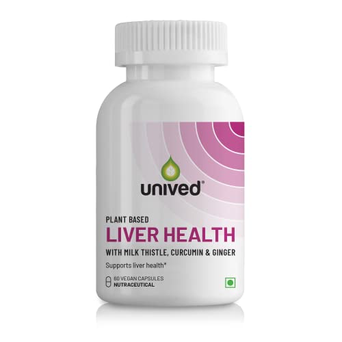 Unived Liver Health with Milk Thistle, Curcumin, & Ginger, Supports Liver Health & Detoxification, 60 Servings, 60 Vegan Capsules