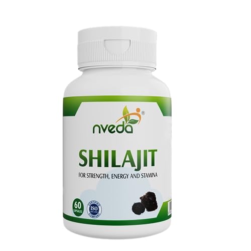 Nveda Shilajit 500 mg - Boosts Strength, Increases Stamina & Immunity For Men & Women - 60 Veg Capsules