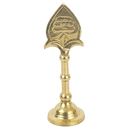 Spillbox Golden Brass Lord Muruga Vel God Idol with Round Base for Home Pooja/Puja, Murgavel Idol Size - 16 CM