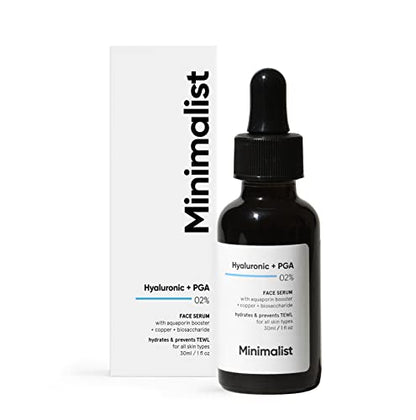 Minimalist 2% Hyaluronic Acid + PGA Serum for Intense Hydration, Glowing Skin & Fine Lines | Daily Hydrating Face Serum | 30 ml