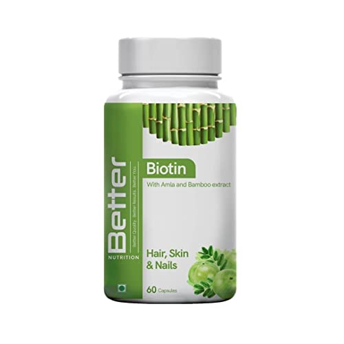 Better Nutrition Biotin Capsules (60 Capsules) for Men & Women | Ideal For Hair Repair, Growth & Damin | Stronger Nails | Vitamin B7 | 100% Vegetarian