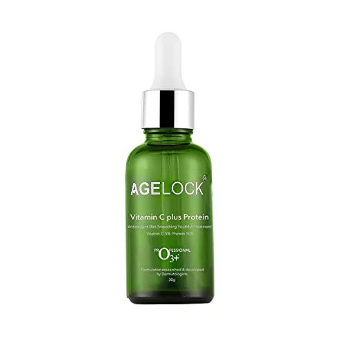 O3+ Agelock Vitamin C Protein Serum Antioxidant Anti-ageing Fine Lines & Wrinkle Removal Skin Smoothing for All Skin Types, 30g