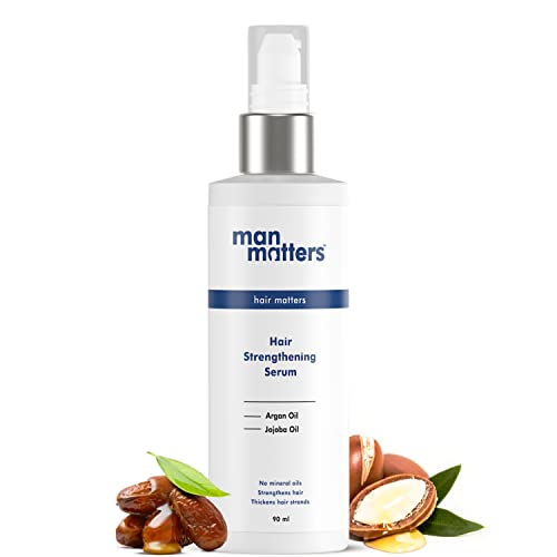 Man Matters Hair Serum for Men With Jojoba and Argan oil | For Silkier, Shinier, Smoother & Frizz Fr Shine & Smoothness | Non Sticky Hair Serum | 90ml