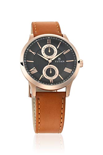 Titan Light Leathers Analog Black Dial Men's Watch-NM90100WL02 / NL90100WL02