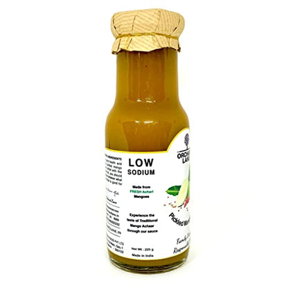 Orchard Lane Pickled Mango Sauce | Achari Sauce | No Preservatives or MSG Glass bottle | For dipping, cooking, marinade | 230gm