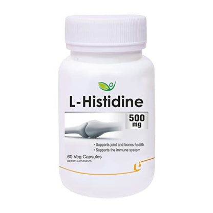 Biotrex Nutraceuticals L-Histidine 500mg | 60 Veg Capsules | Pack of 2