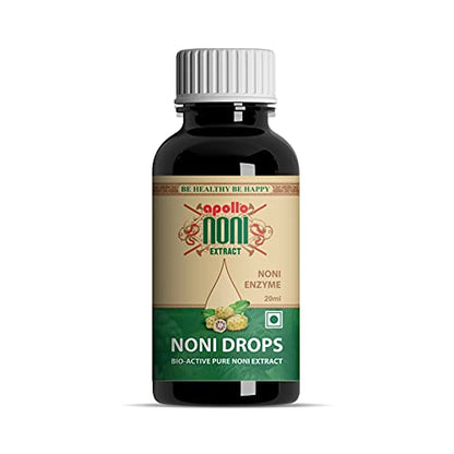 Apollo Noni Enzyme Drops Extract, Bio Active - Double Boost Your Immune, Contain Antioxidant Properties, 20ml (Pack of 1)