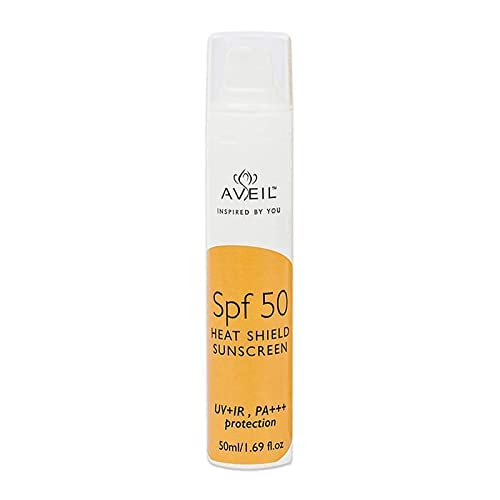 AVEIL Heat Shield Gel SPF 50 Sunscreen With PA+++ - 50ml | Dermatologically Tested For All Skin TypeSun Protection From UVA, UVB, IR And No White Cast