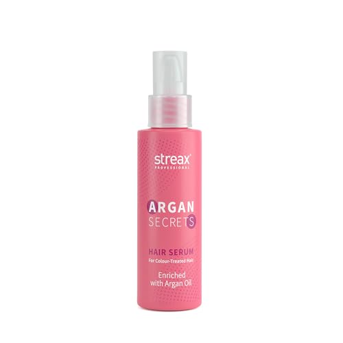 Streax Professional Argan Secrets Colour Protect Hair Serum for Women | Enriched with Argan Oil & UVe & Smoothness | Enhances Radiance of Hair | 100ml