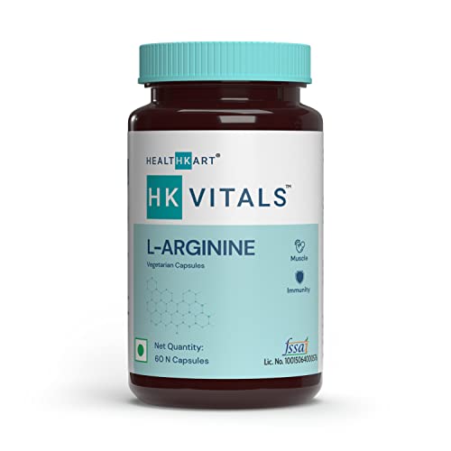 HealthKart HK Vitals L Arginine, Pre Workout Supplement, 60 Capsules