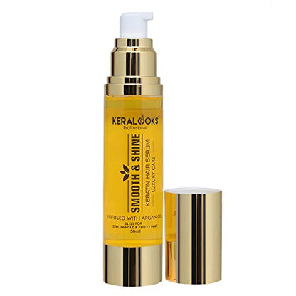 Keralooks professional ® keratin hair serum infused with argan oil bliss for dry,tangles,damage &frizzy hair