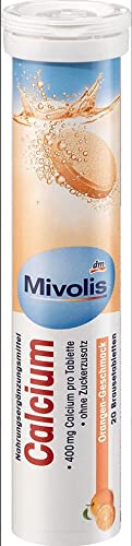 Mivolis Calcium Effervescent Tablets | 20 Tablets | Product Of Germany | Orange Flavour |