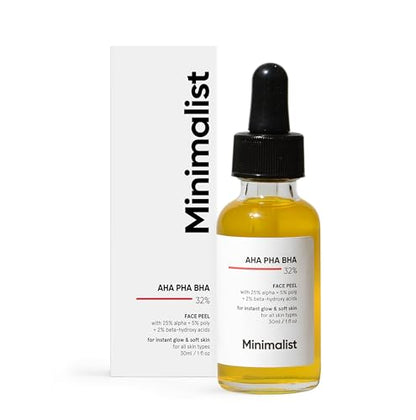 Minimalist 25% AHA + 2% BHA + 5% PHA Peeling Solution for Glowing Skin, Smooth Texture & Pore Cleansing | 30ml