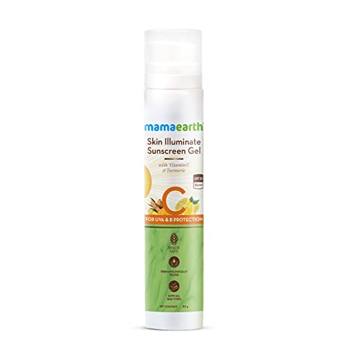 Mamaearth Skin Illuminate Sunscreen with SPF 50 Gel with Vitamin C & Turmeric for UVA & B Protection, Pa+++ - 50 g