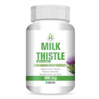 Healthy Nutrition Milk Thistle - Liver Support Supplement for Men & Women Veg (60 Capsules)