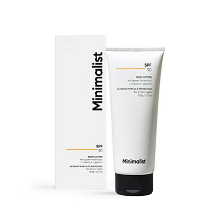 Minimalist SPF 30 Body Lotion, UVA & UVB Protection | Nourishing | Photostable | Broad Spectrum PA+++ Sunscreen | For Men & Women | 150 g