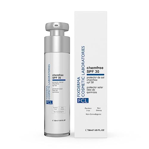 FIXDERMA Chemfree SPF 30 Sunscreen | Sunscreen for Body & Face | Moisturizer for Acne Prone Skin | S SPF 30 | Non-Comedogenic & Water Resistant - 50ml