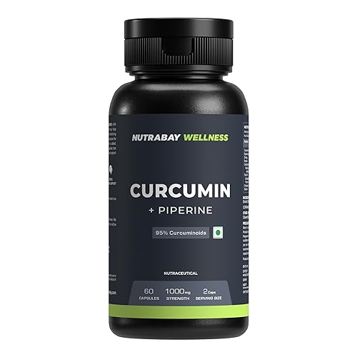 Nutrabay Wellness Curcumin with Piperine with 95% Curcuminoids - Natural Immune Support - 1000mg, 60 Veg Capsules