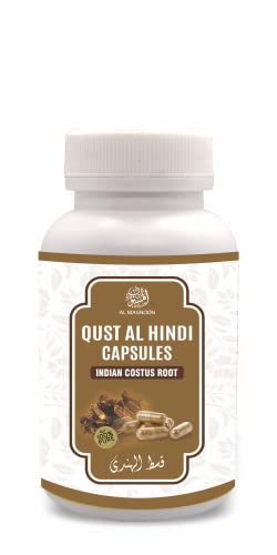 AL MASNOON Qust al Hindi Capsules 500mg Pack of 60 Vegetarian Capsules