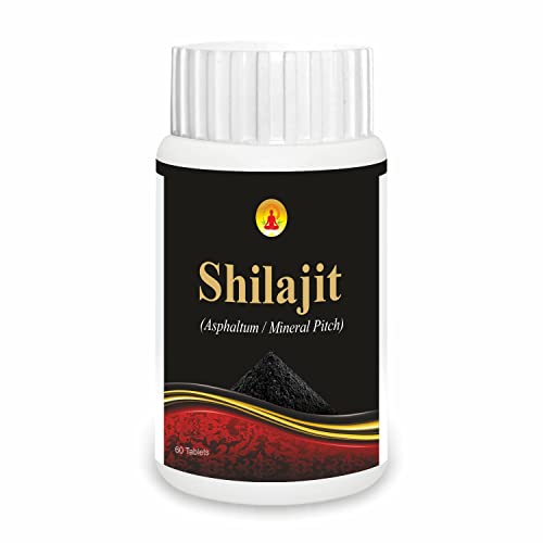 Jain Shilajit Asphaltum Mineral Pitch Tablets - 60 Tablets