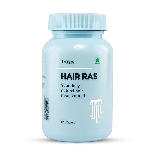 Traya Hair Ras Tablets for Women & Men, Ayurvedic Hair Vitamin Tablets Contains Ashwagandha, Bhringraj, Shatavari (120 Tablets)