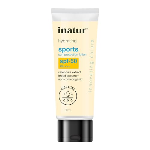 inatur Sports Sun Protection Lotion SPF50|Sweat and Water Proof| For All Skin Type| 60ml