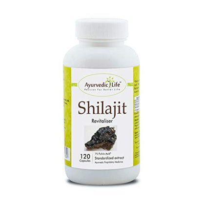 Ayurvedic Life Shilajit 240mg Capsules, Natural, 120 Count