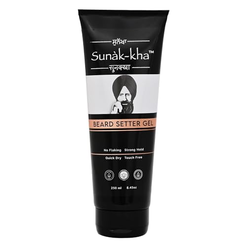 Sunakkha Beard Setter Gel Pack of 1 (250ml)| No Flakes | Beard Fixer for Sikh Men | Long Lasting Extssy, Great Fragrance | Sulfate Free | Paraben Free