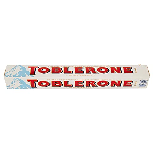 Toblerone of Switzerland White Chocolate with Honey and Almond Nougat - 5 Pack, 5 X 100 g