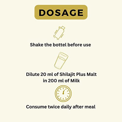 Shilajit Plus Malt, Experience the Power of Himalayan Shilajit, Kesar, Safed Musli, Ashwagandha, Shatawari, Kapikachhu - 400ml