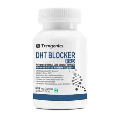 Trexgenics Dht Blocker Pro formula with standardized herbs Hair Fall, Prostate Health Support Vegan & Non-Gmo (60 Veg Capsules)