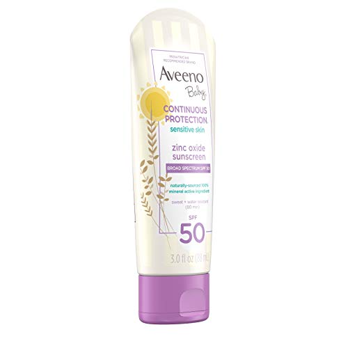 Aveeno Baby Continuous Protection Zinc Oxide Mineral Sunscreen Lotion For Sensitive Skin With, 88ml