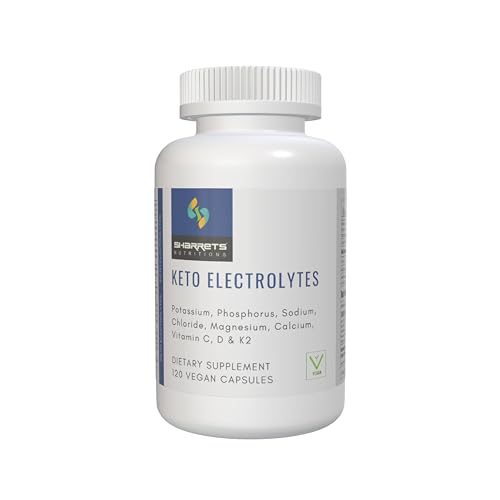 Sharrets KETO Electrolytes 2 x 120 Capsules- Essential Minerals (K,P, Na,Cl, Mg,Ca) and Vitamins C, t for Athletes, Bodybuilders, and Marathon Runners