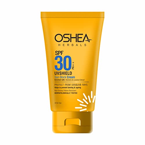 Oshea Uvshield Sun Block Cream Spf 30 I Prevent Tanning & Ageing I Enriched with Aloevera and Licorice Extract- 120 gm